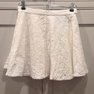 TopShop Lace Overlay Flare Skirt